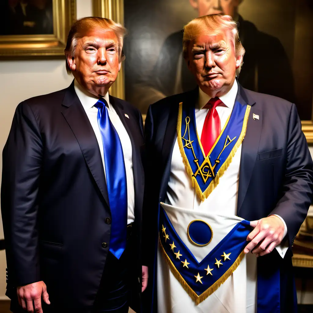 Trump wearing masonic apron