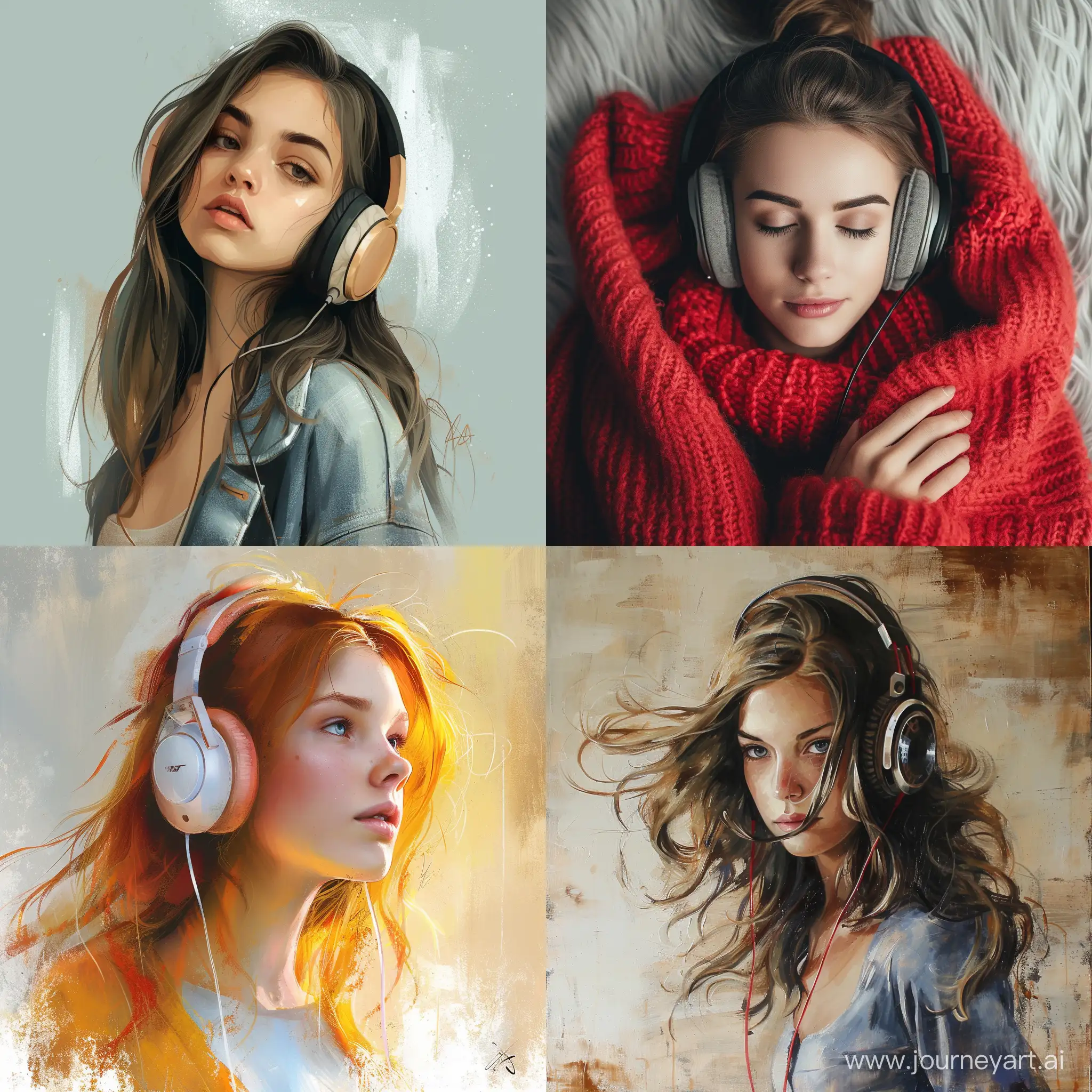 Joyful-Girl-in-Headphones-Enjoying-Music