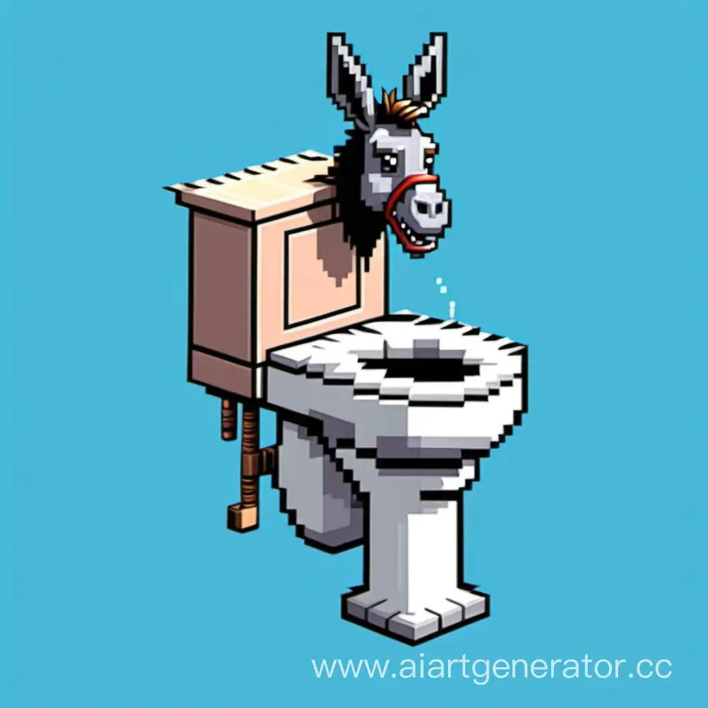 Detailed-Pixel-Art-Flying-Toilet-with-Donkey-Head