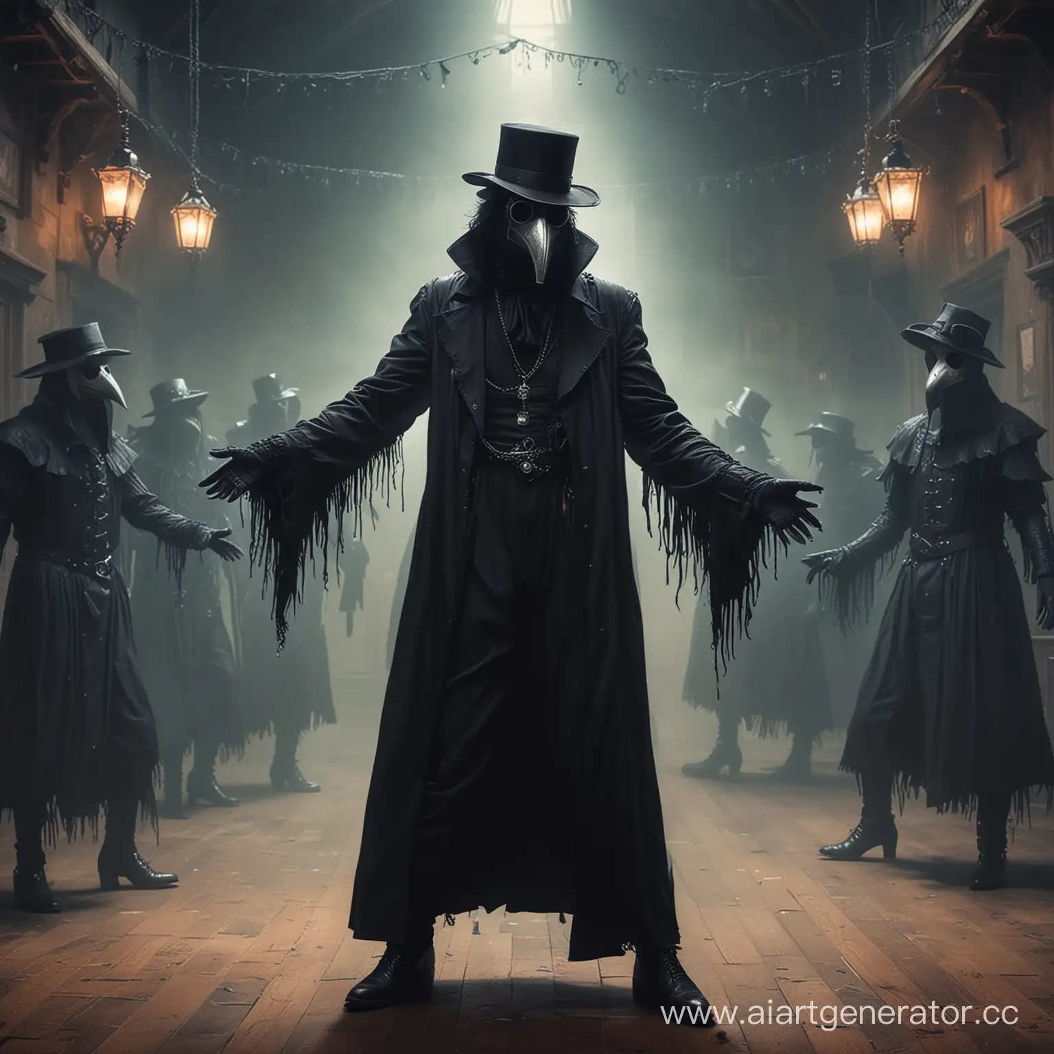 Gothic-Plague-Doctor-Dancing-Disco-in-80s-Style