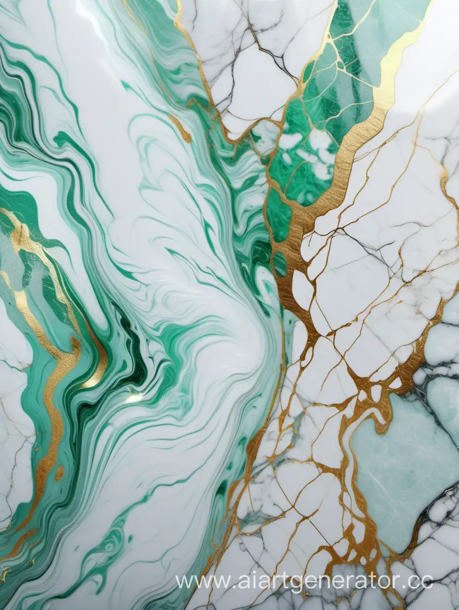 Marble Background. White Turquoise Green Marbled Texture with Gold Veins. Abstract luxury background, ultra hd, realistic, vivid colors, highly detailed, UHD drawing, pen and ink, perfect composition, beautiful detailed intricate  trending on artstation, 8k artistic photography, photorealistic concept art, soft natural volumetric cinematic perfect light