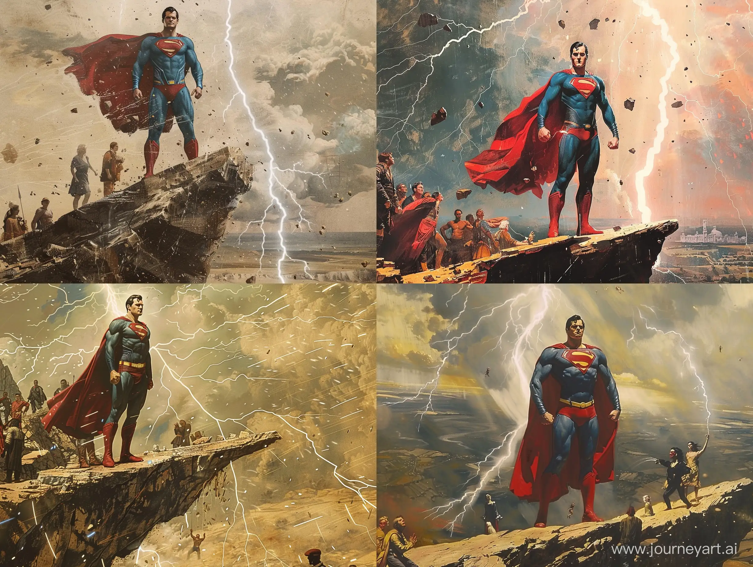 Epic-Renaissance-Superman-Painting-with-Lightning-and-Spectators