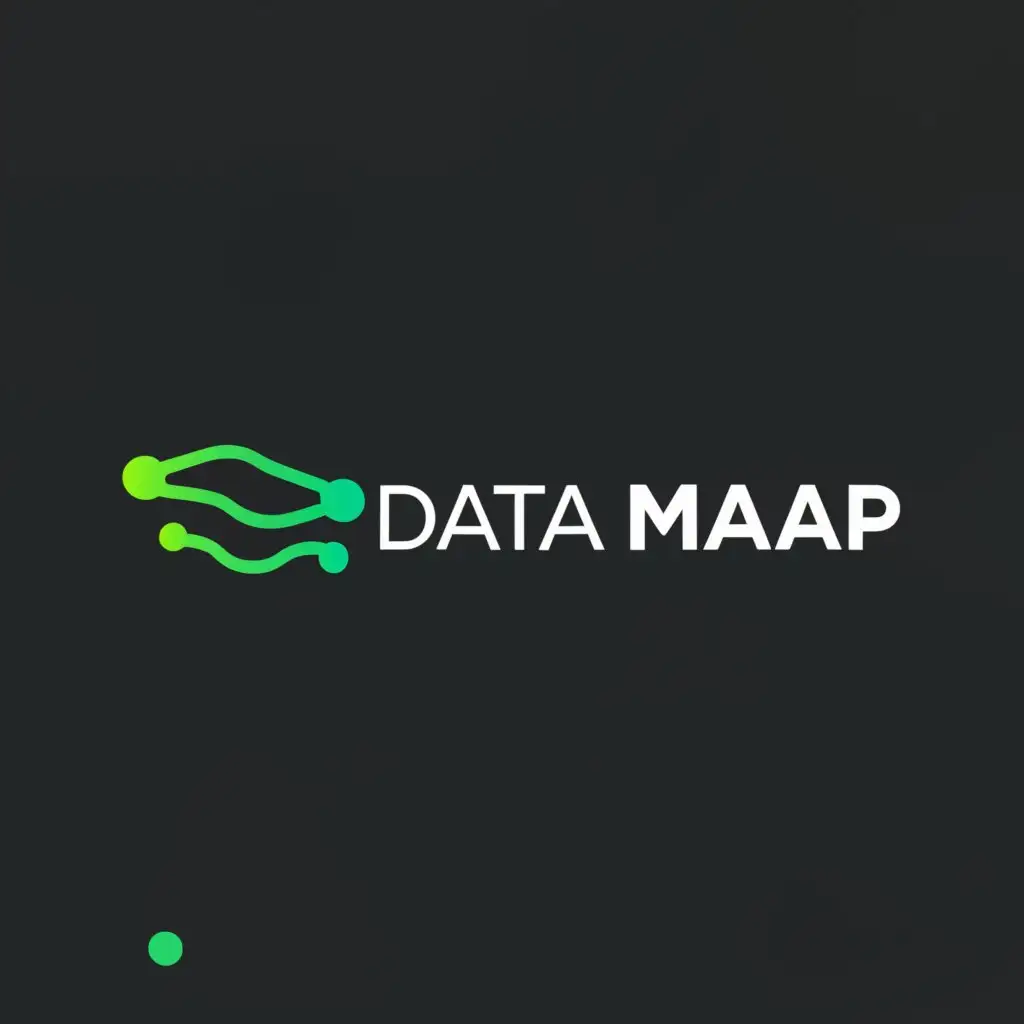 a logo design,with the text "Data Maap", main symbol:transparent with green dot,Moderate,be used in Technology industry,clear background