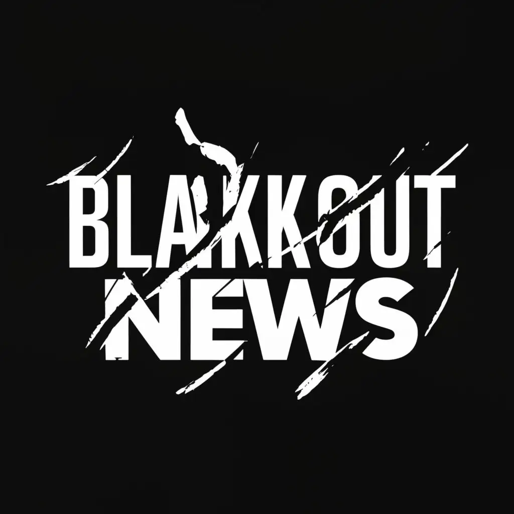 logo, BLACKOUT NEWS, with the text "BLACKOUT NEWS", typography