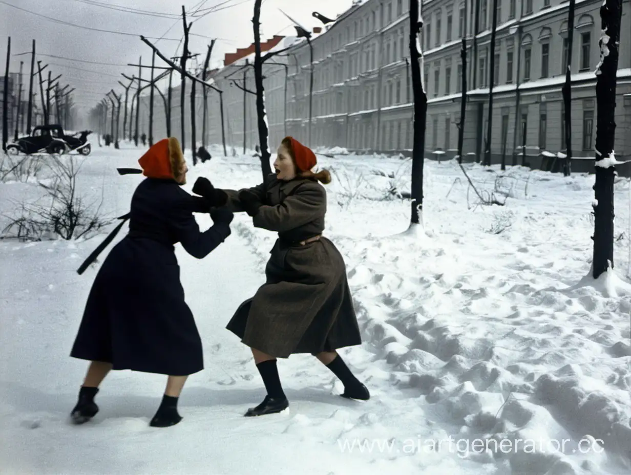 Snowy-Street-Battle-Women-Confrontation-in-Winter-Leningrad-1944