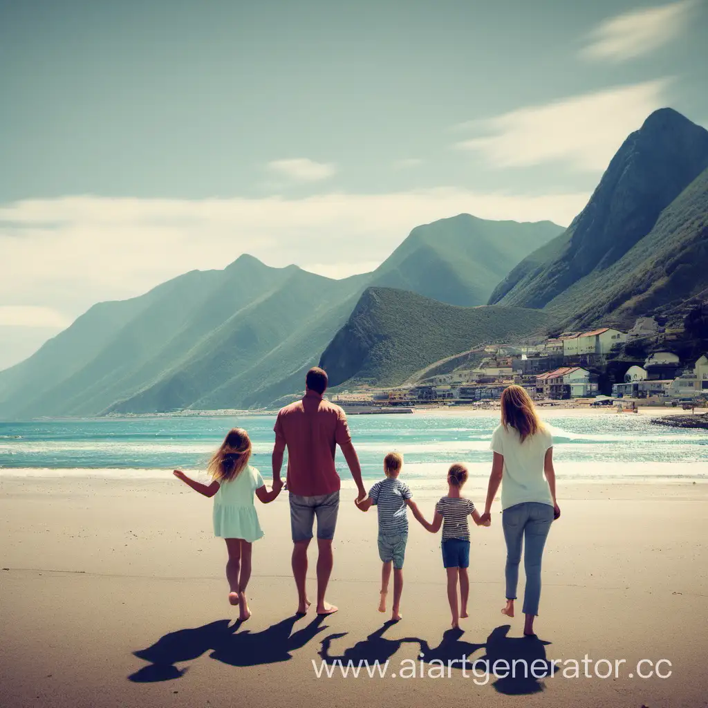Family-Enjoying-Beachside-Mountain-Home-Retreat