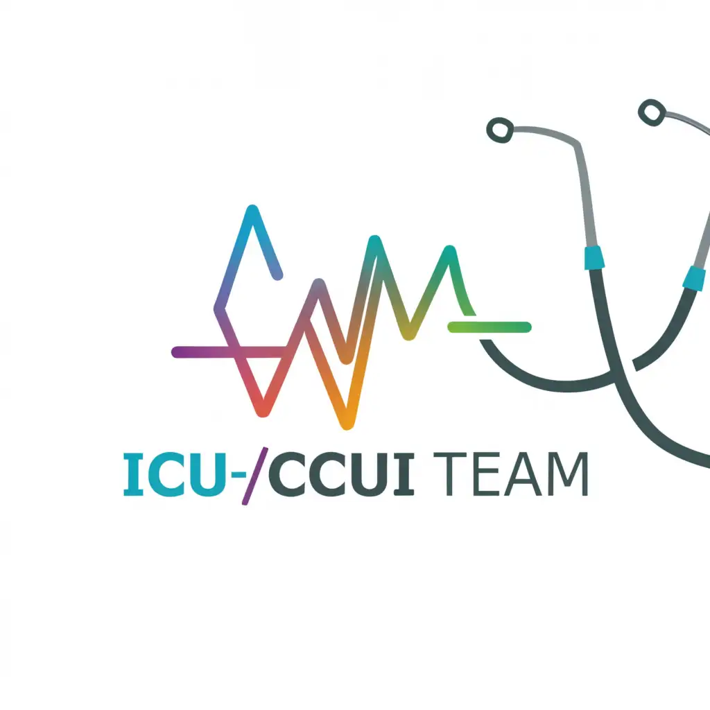 a logo design,with the text "ICU /CCU TEAM", main symbol:ECG,Moderate,be used in Nonprofit industry,clear background