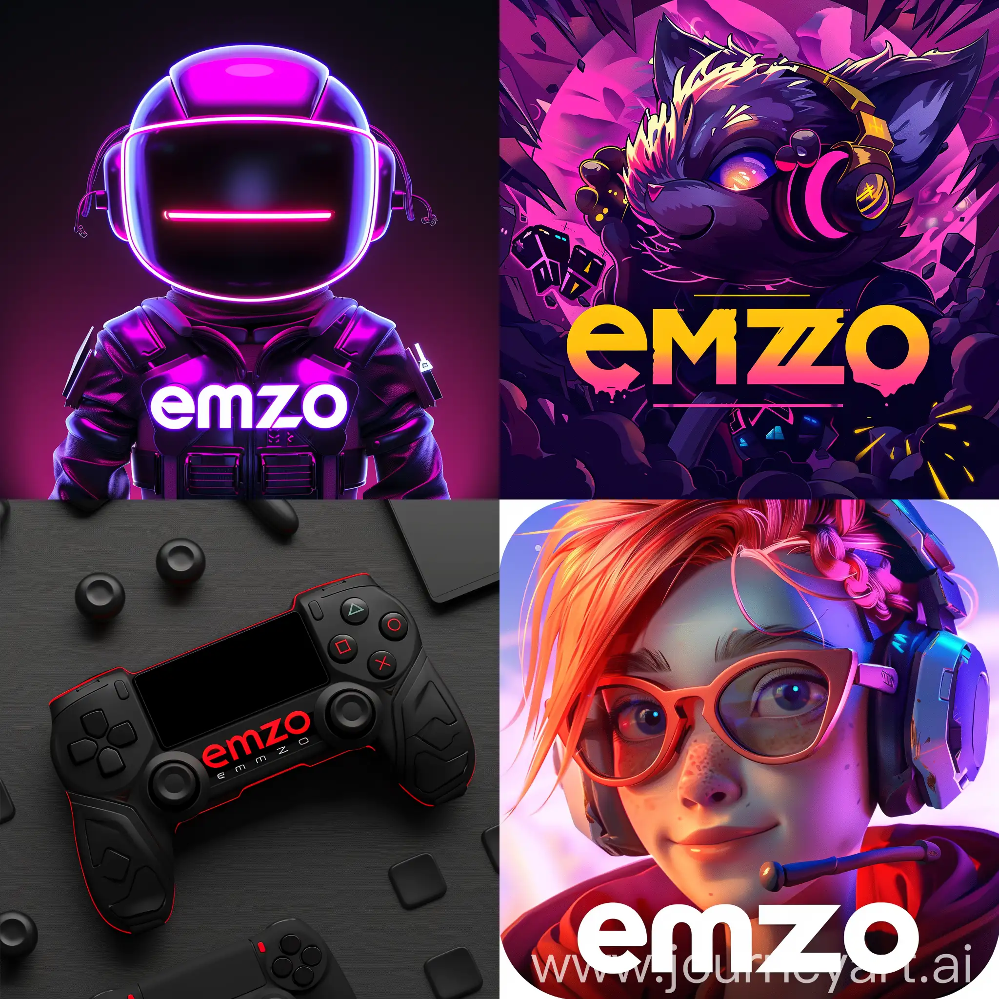 gaming theme with name "emzo"