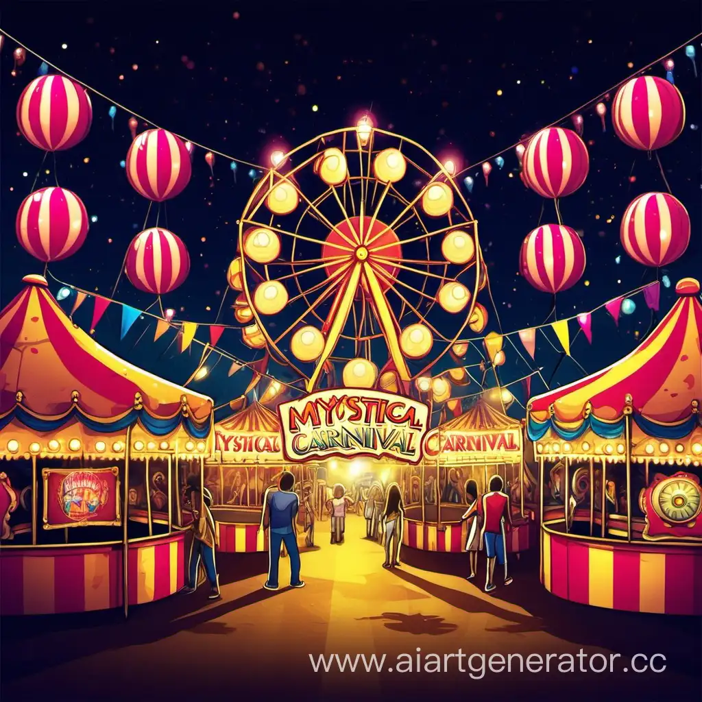 A mystical night carnival with fun games