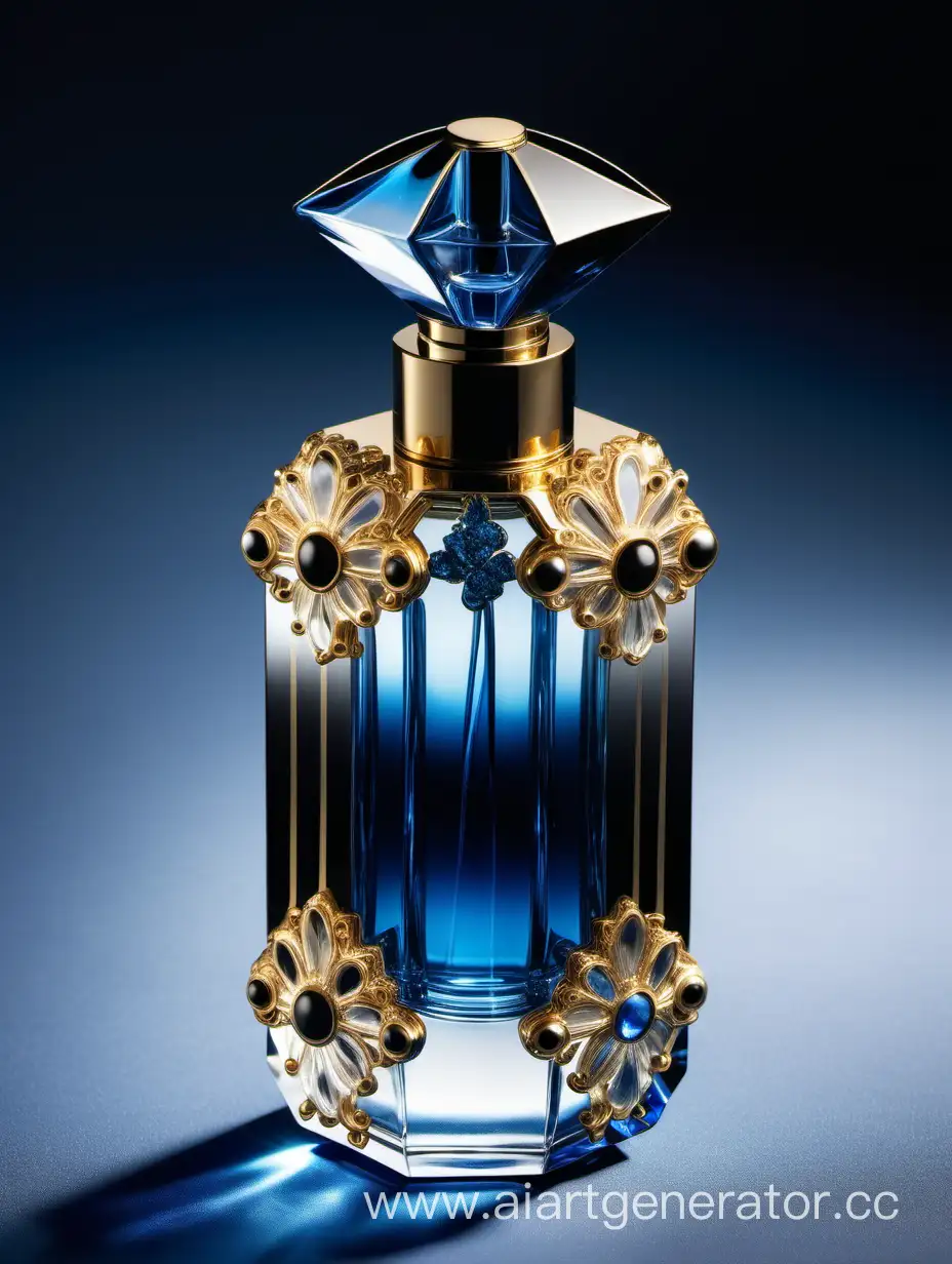 Exquisite-Blue-Black-and-Gold-Transparent-Perfume-Bottle