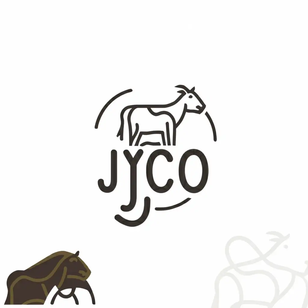 a logo design,with the text "JYCO", main symbol:dairy cow, milk, and leaf,Minimalistic,clear background