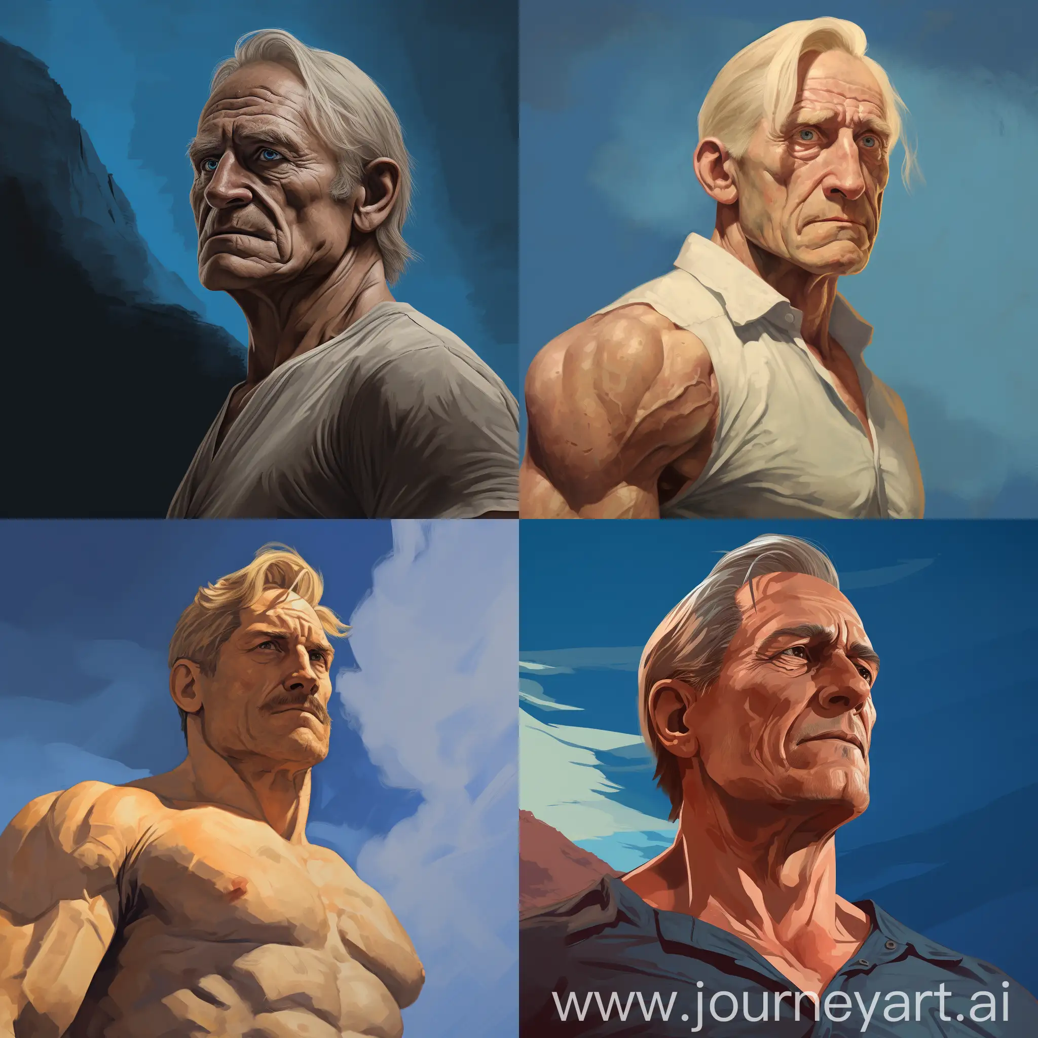 Solitary-Strength-Reiner-Braun-Portrait-in-Bold-Blue-Hues