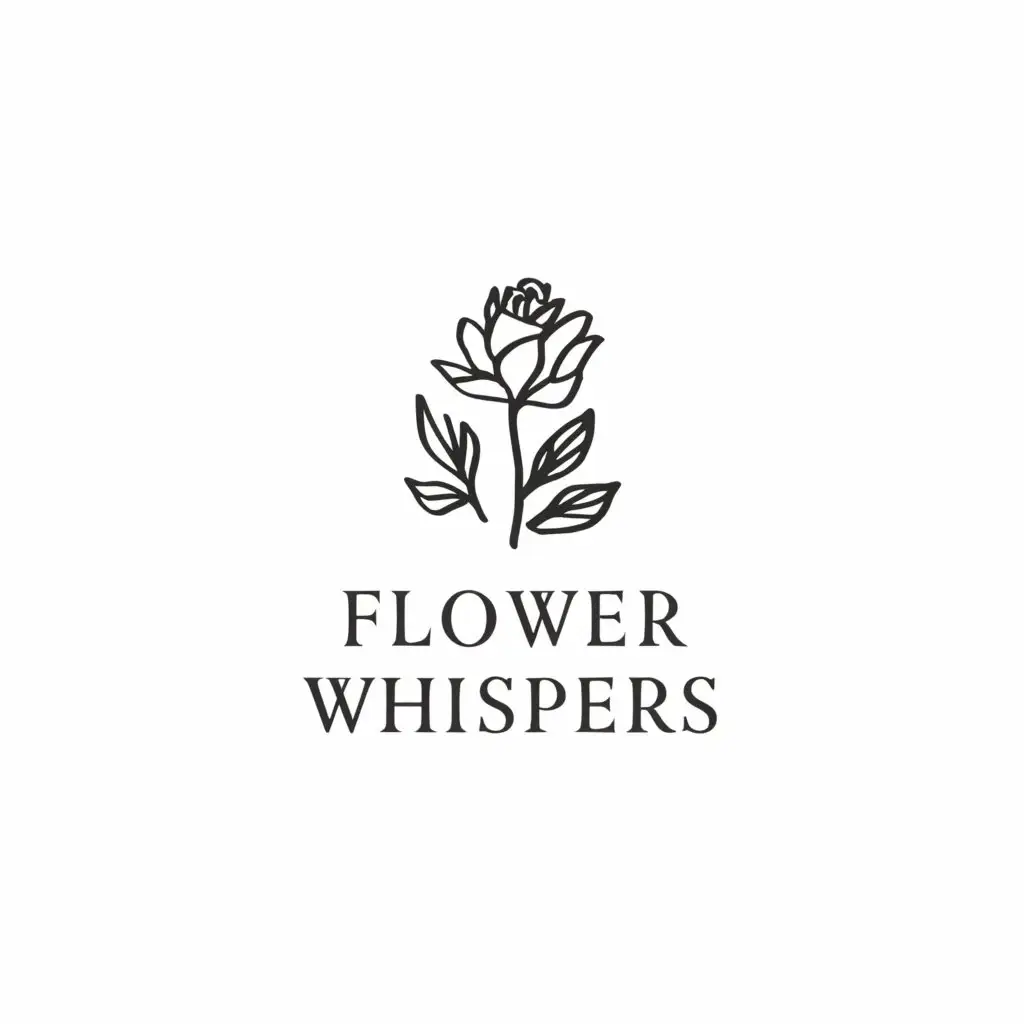 a logo design,with the text "Flower Whispers", main symbol:Rose,Moderate,be used in Events industry,clear background