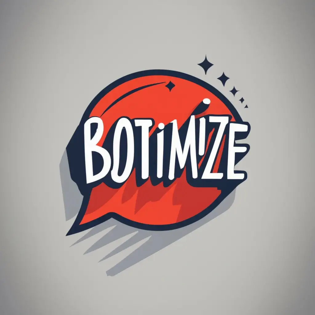 logo, speech bubbles, with the text "Botimize", typography, be used in Finance industry