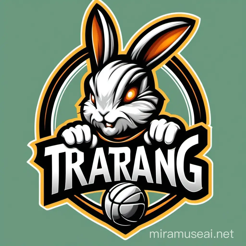 Strong Rabbit Mascot on 35 Degree Inclined Surface with THOTRANG Text
