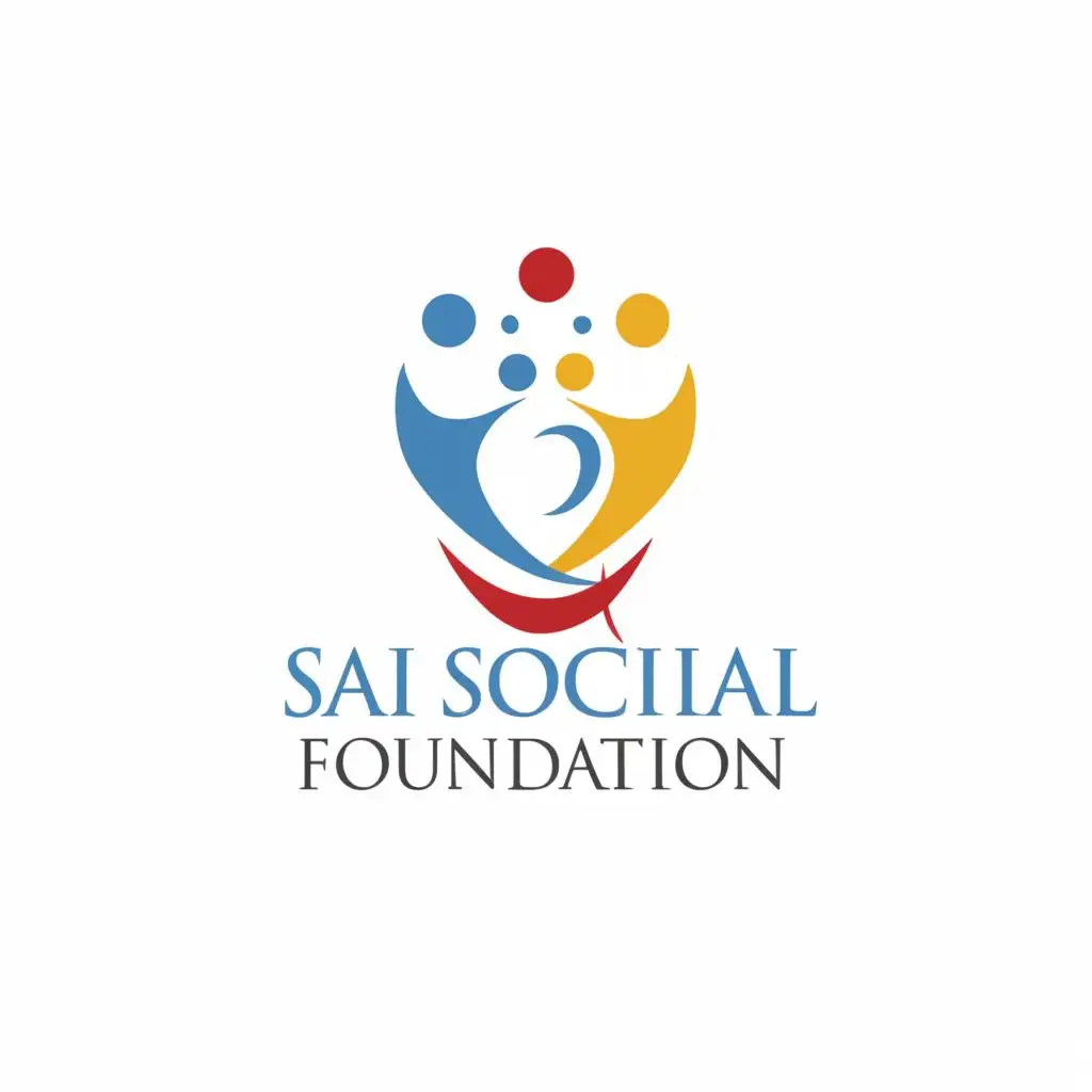logo, MALE FEMALE, with the text "SAI SOCIAL FOUNDATION", typography, be used in Nonprofit industry