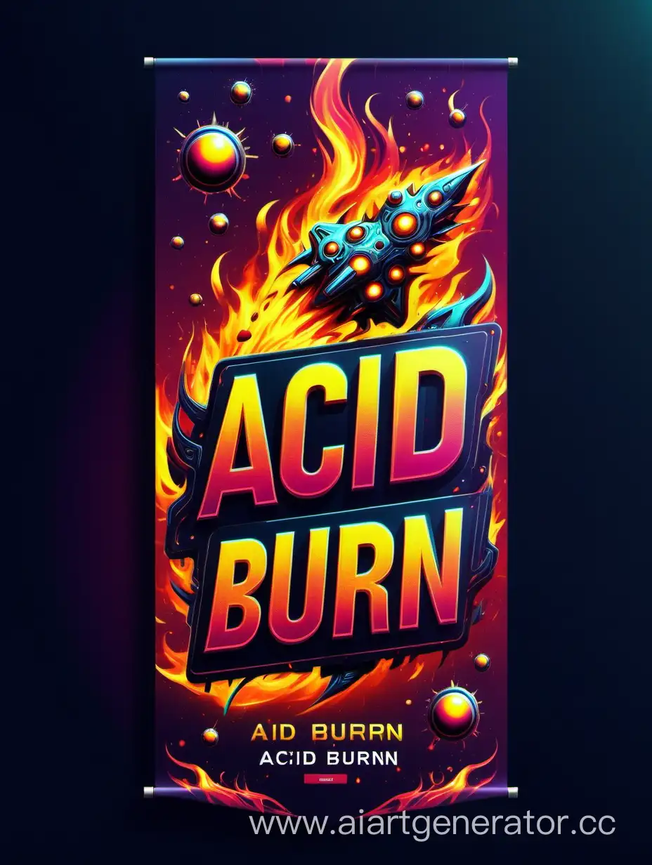 Create futuristic banner with name "Acid Burn".