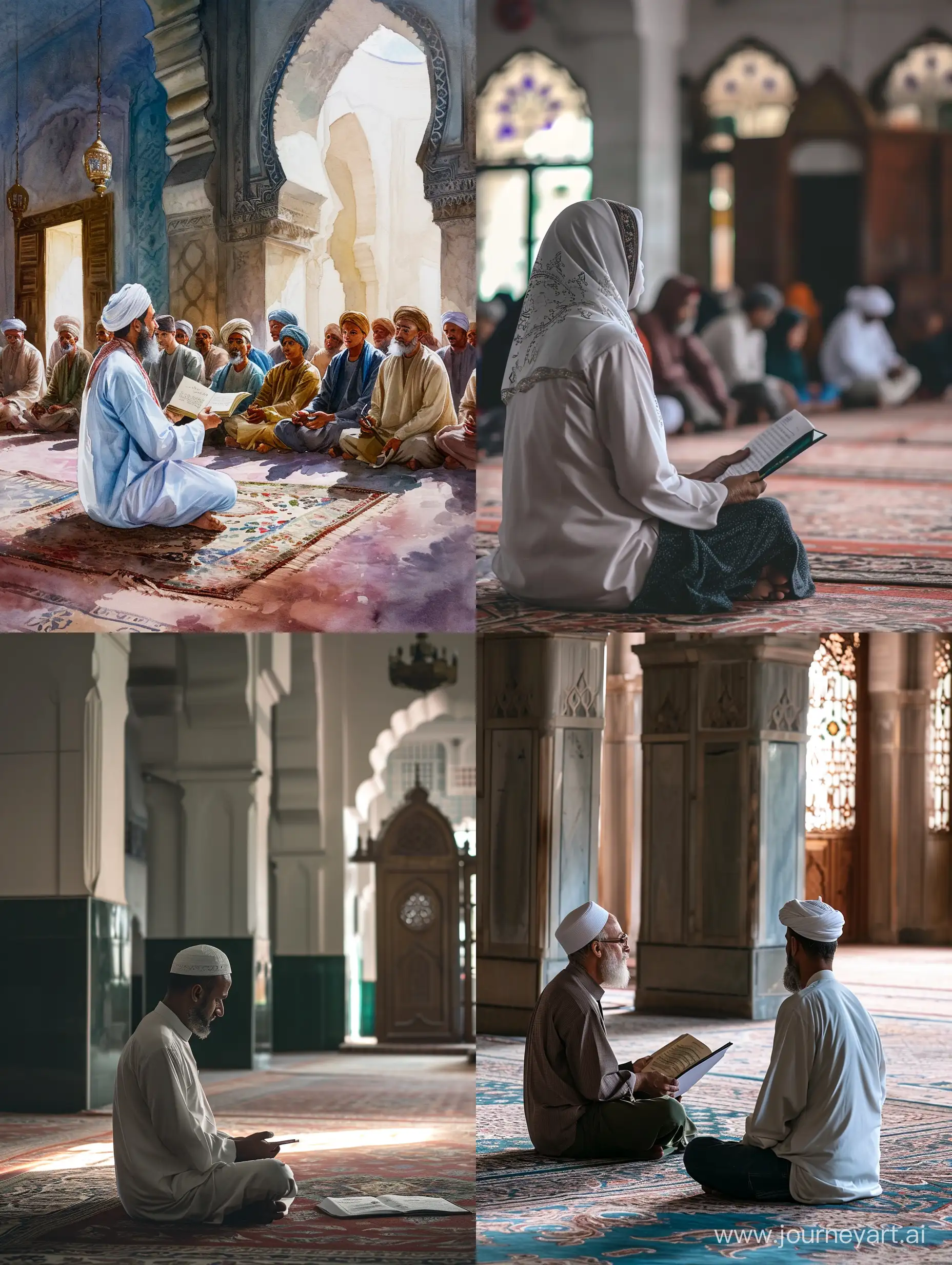 Muslim-Teacher-Conducting-Islamic-Lessons-in-a-Mosque