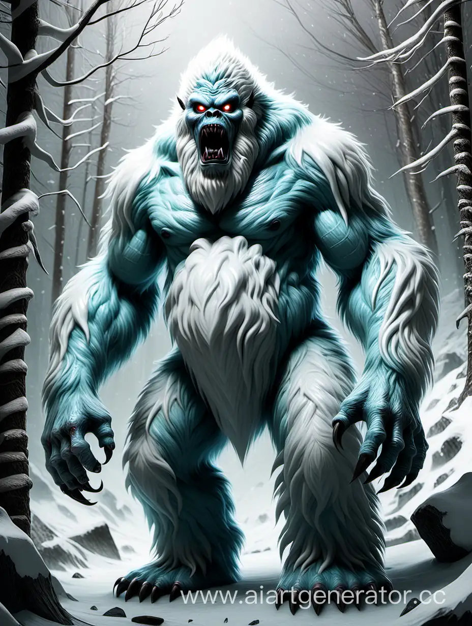 Fearsome-Yeti-Emerging-from-Snowy-Wilderness