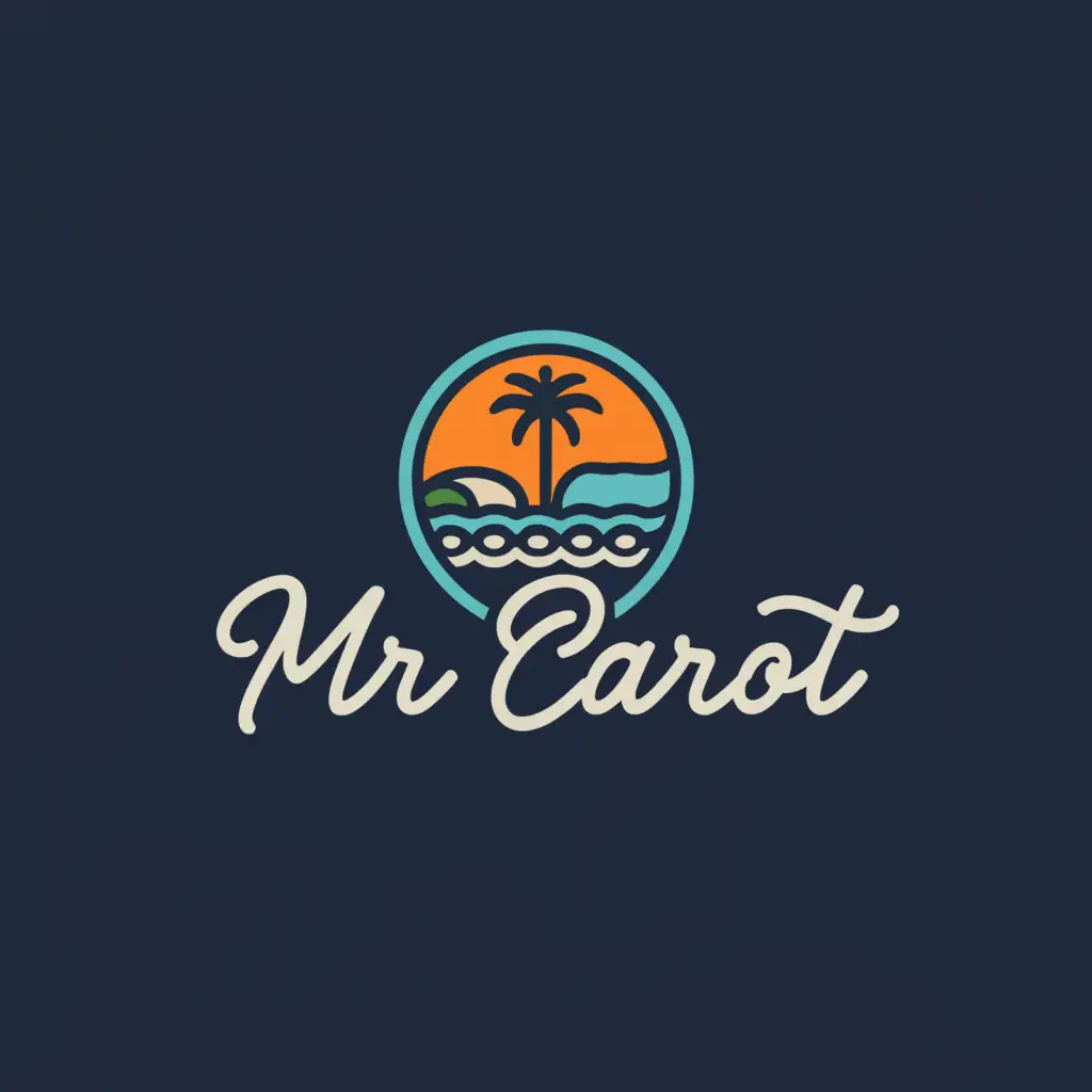 a logo design,with the text "Mr. Carot", main symbol:travel
beach
travel world
plan
,Moderate,be used in Travel industry,clear background
