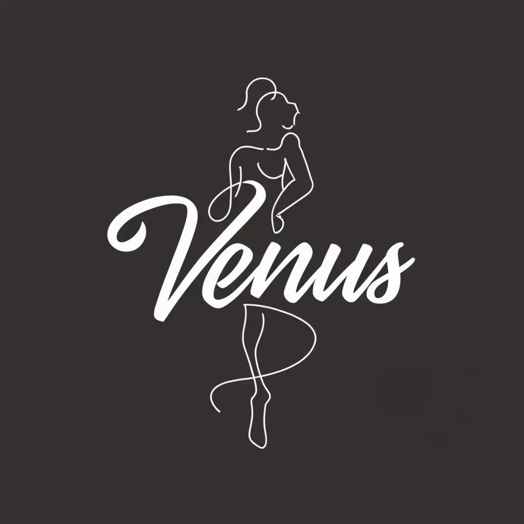a logo design,with the text "Venus", main symbol:An hot sexy woman, maybe a goddess,Minimalistic,clear background