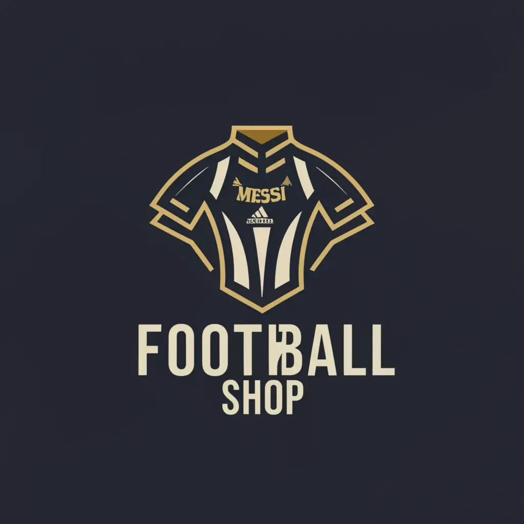 a logo design,with the text "Your football shop", main symbol:soccer jersey football, Cristiano Ronaldo, Lionel Messi,Moderate,be used in Sports Fitness industry,clear background