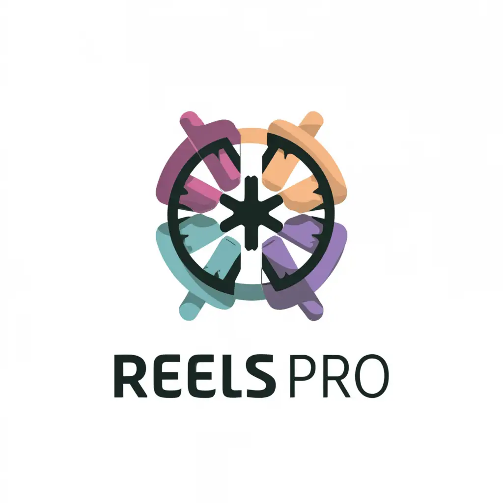 a logo design,with the text "REELS Pro", main symbol:Detailed video editing in different dimensions , which demonstrates the quality and unconventional approach to the case in pastel or contrasting shades in samurai style,complex,be used in Internet industry,clear background