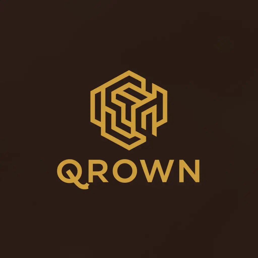 a logo design,with the text 'Qrown.co.uk', main symbol:Honeycomb ground anchor Gold,Moderate,be used in Construction industry,clear background