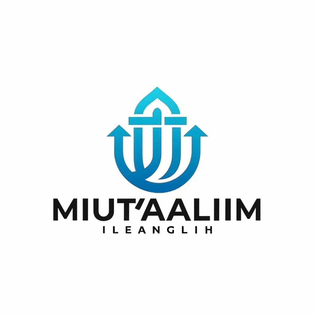 logo, Simple black and Blue Islamic, with the text "Mutaalim cihu", typography, be used in Technology industry