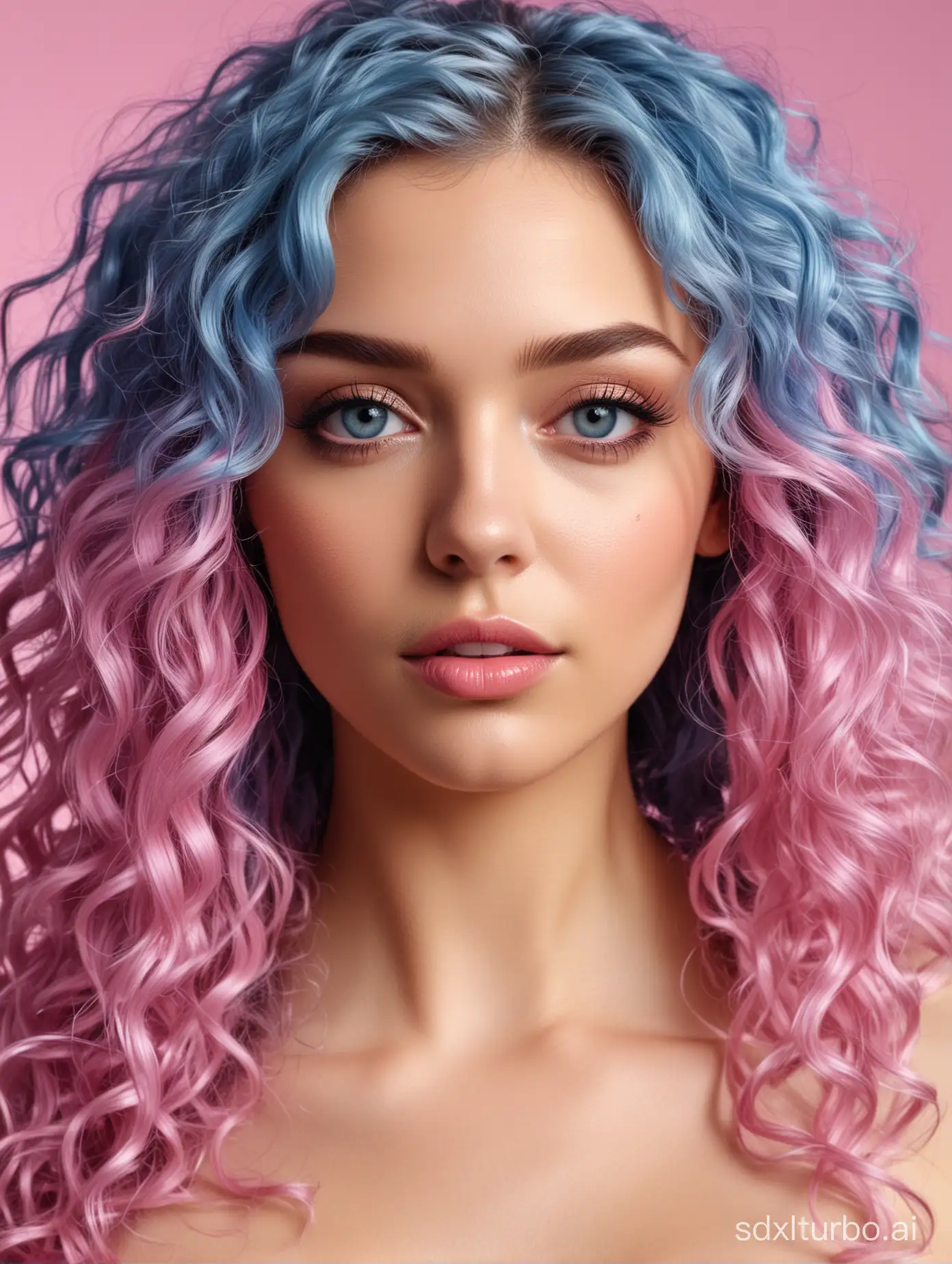 Fashion-Model-with-Blue-Curly-Hair-in-Studio-Portrait
