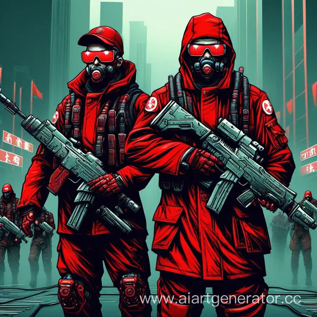 Futuristic-Red-Army-in-Cyberpunk-City