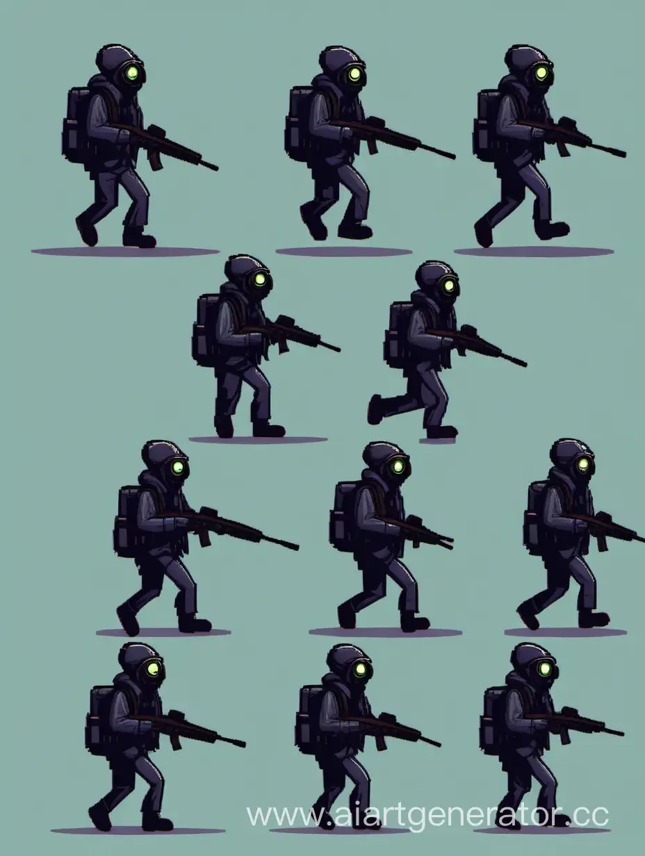 Stealthy-Pixelated-Soldier-in-Dark-Clothing-and-Gas-Mask