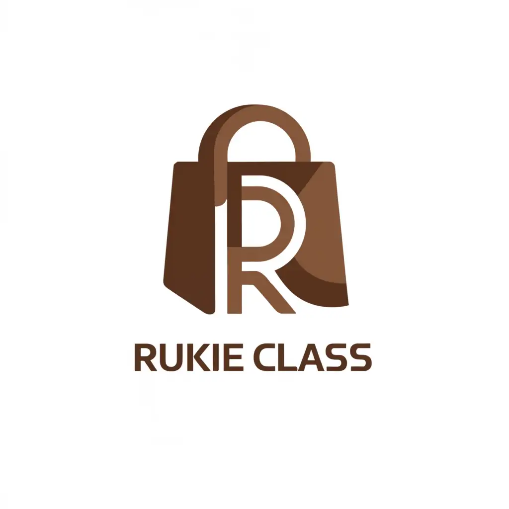 a logo design,with the text "RukieClassy", main symbol:bag, R,  C,Moderate,clear background