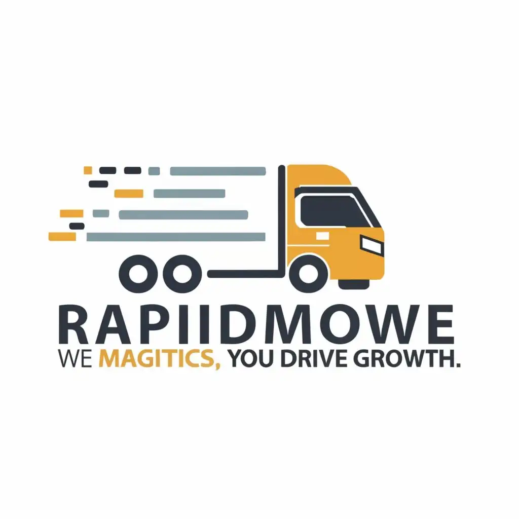 logo, We manage logistics, you drive growth., with the text "Rapid Move Logistics", typography