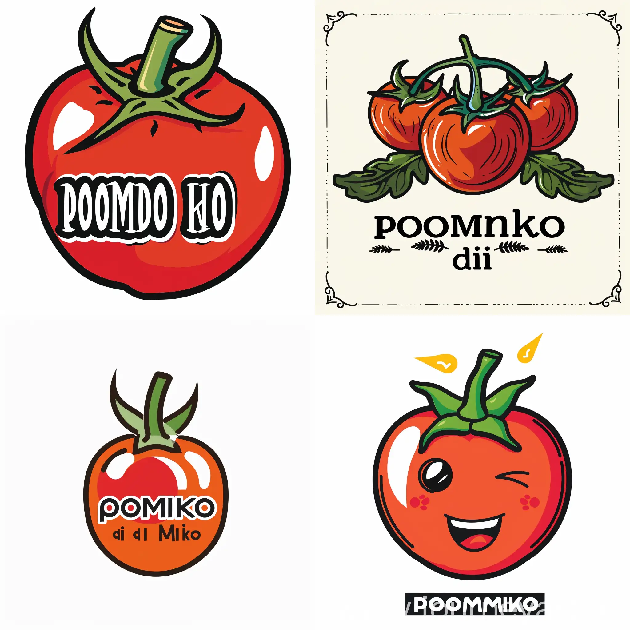 Pomodoro-di-Miko-Logo-Design-Vibrant-and-Symmetrical-Tomato-Clock-Illustration