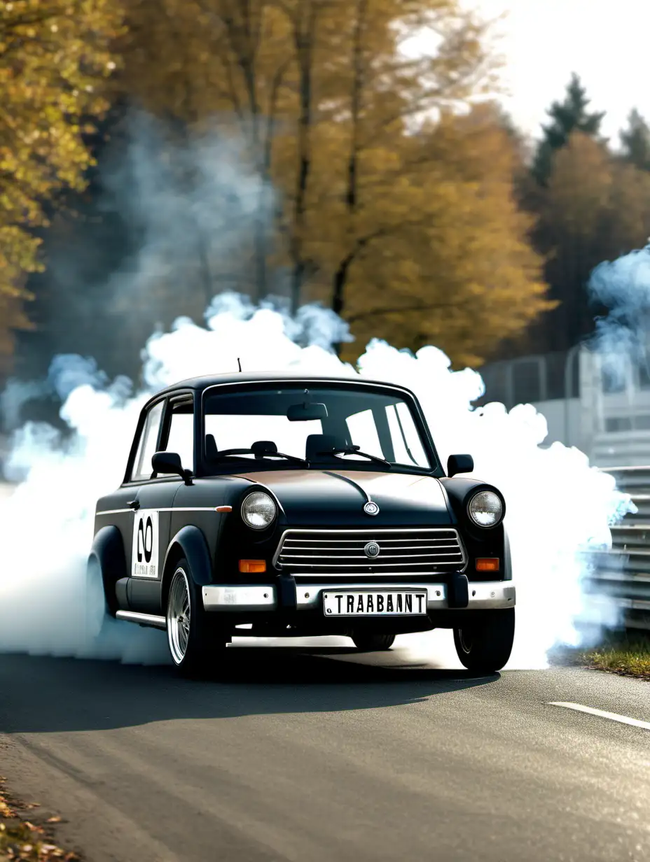 Tuned Trabant Car Creates Smoky Spectacle on Race Track