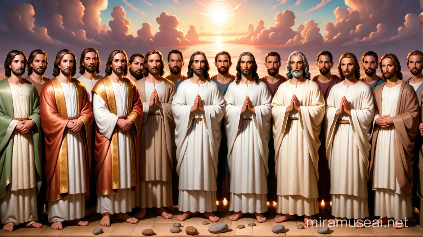 Twelve Apostles of Jesus Gathering for Sermon