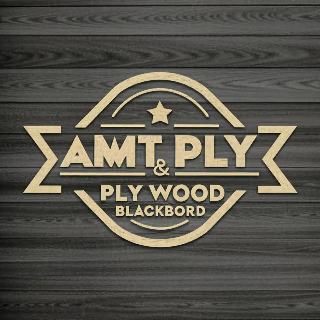 a logo design,with the text "amit ply wood&black board", main symbol:have a wooden texture and natural font,Moderate,clear background