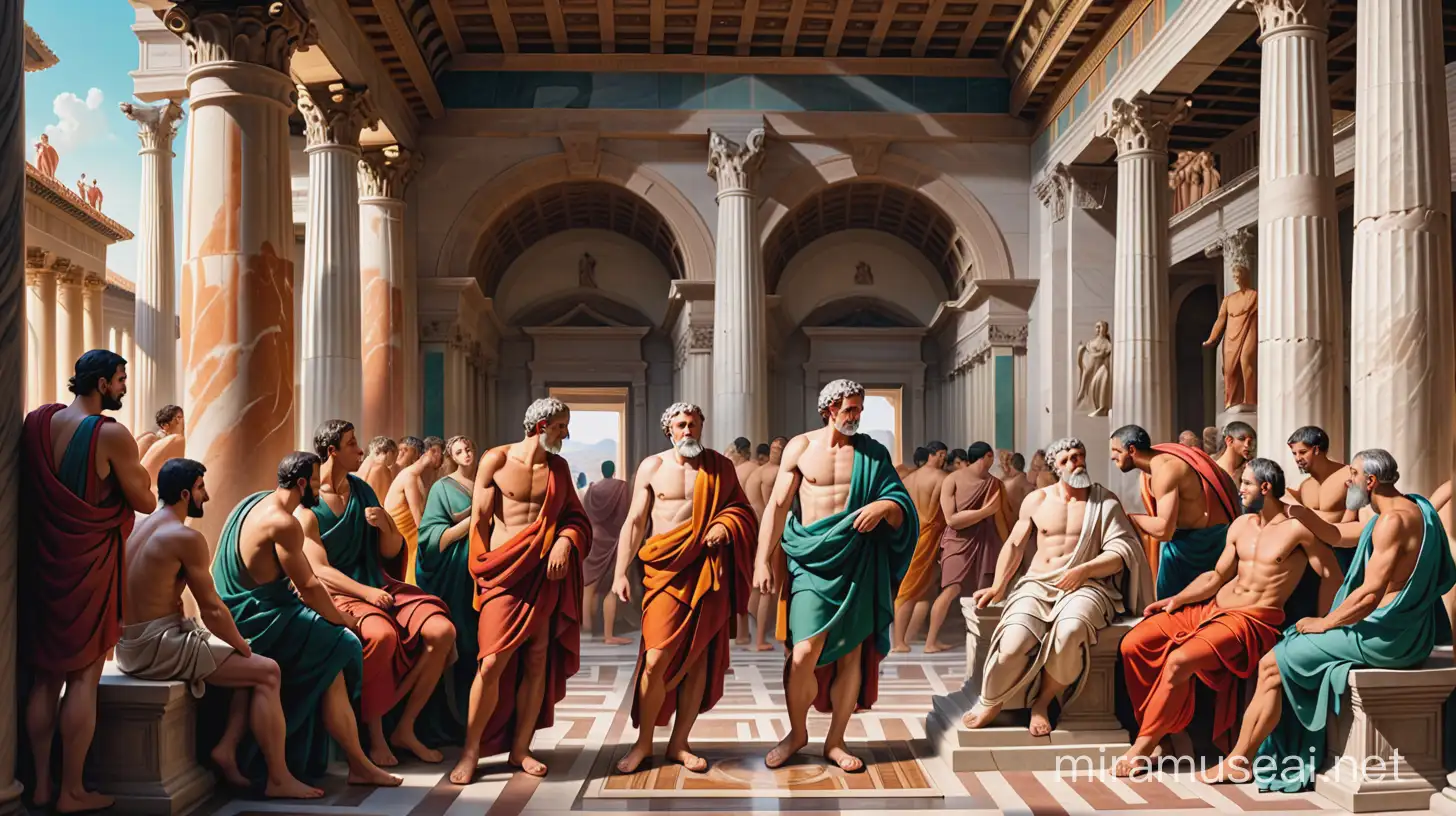 Roman Senate and Philosophical Study Scenes from 1st Century BC