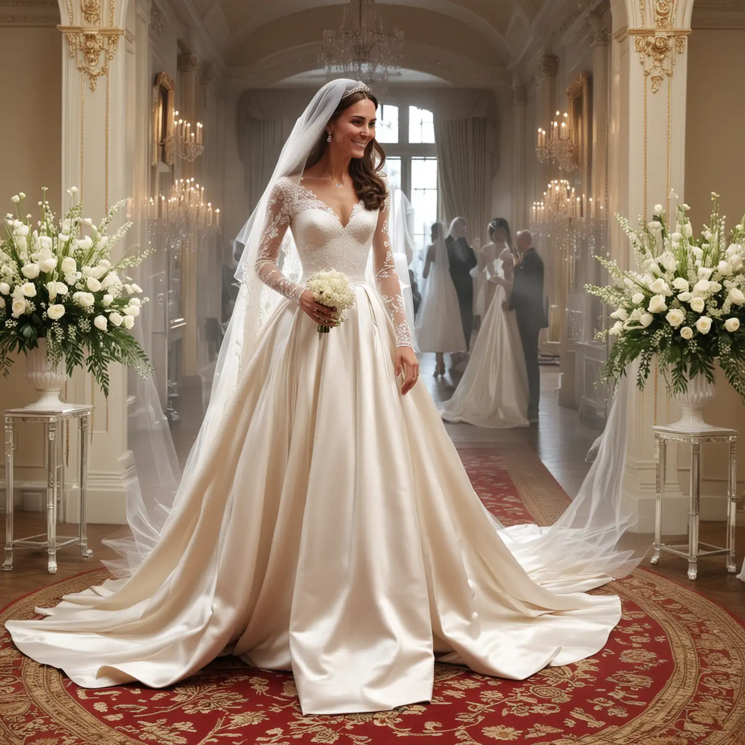 Kate Middleton Welcomes Boyfriend in Luxurious Princess Wedding Dress