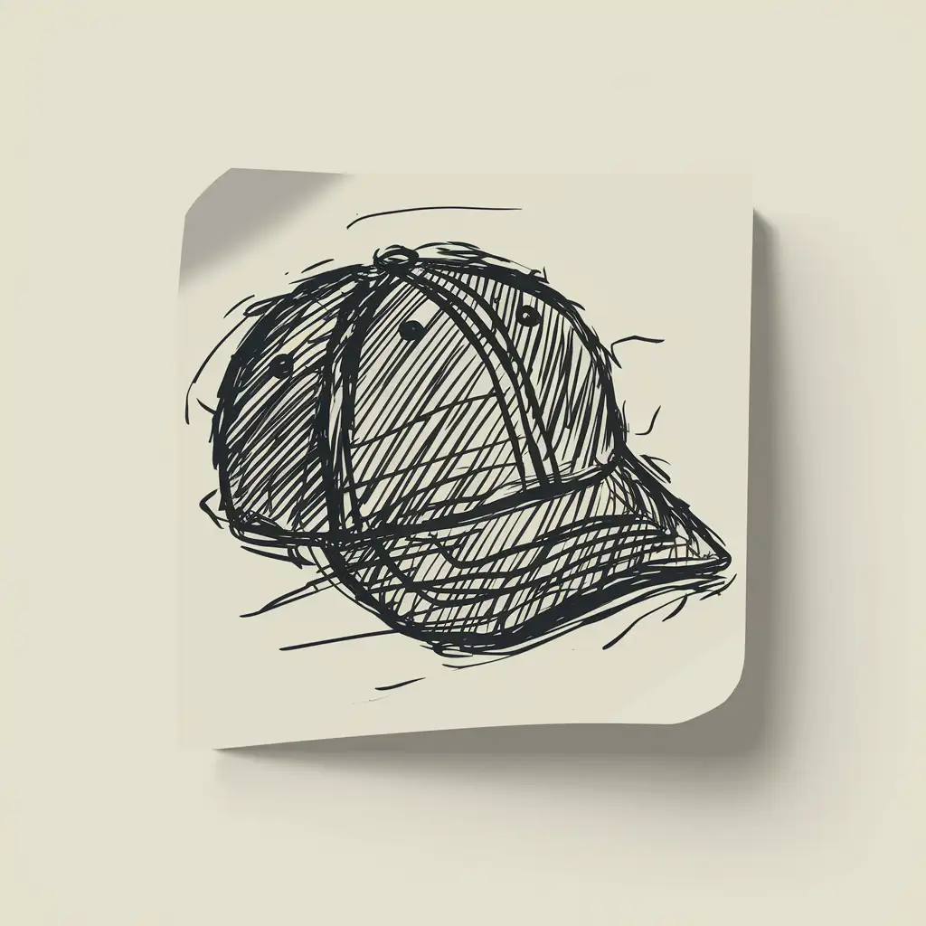 Simple-BlackandWhite-Cap-Sketch-on-White-Background