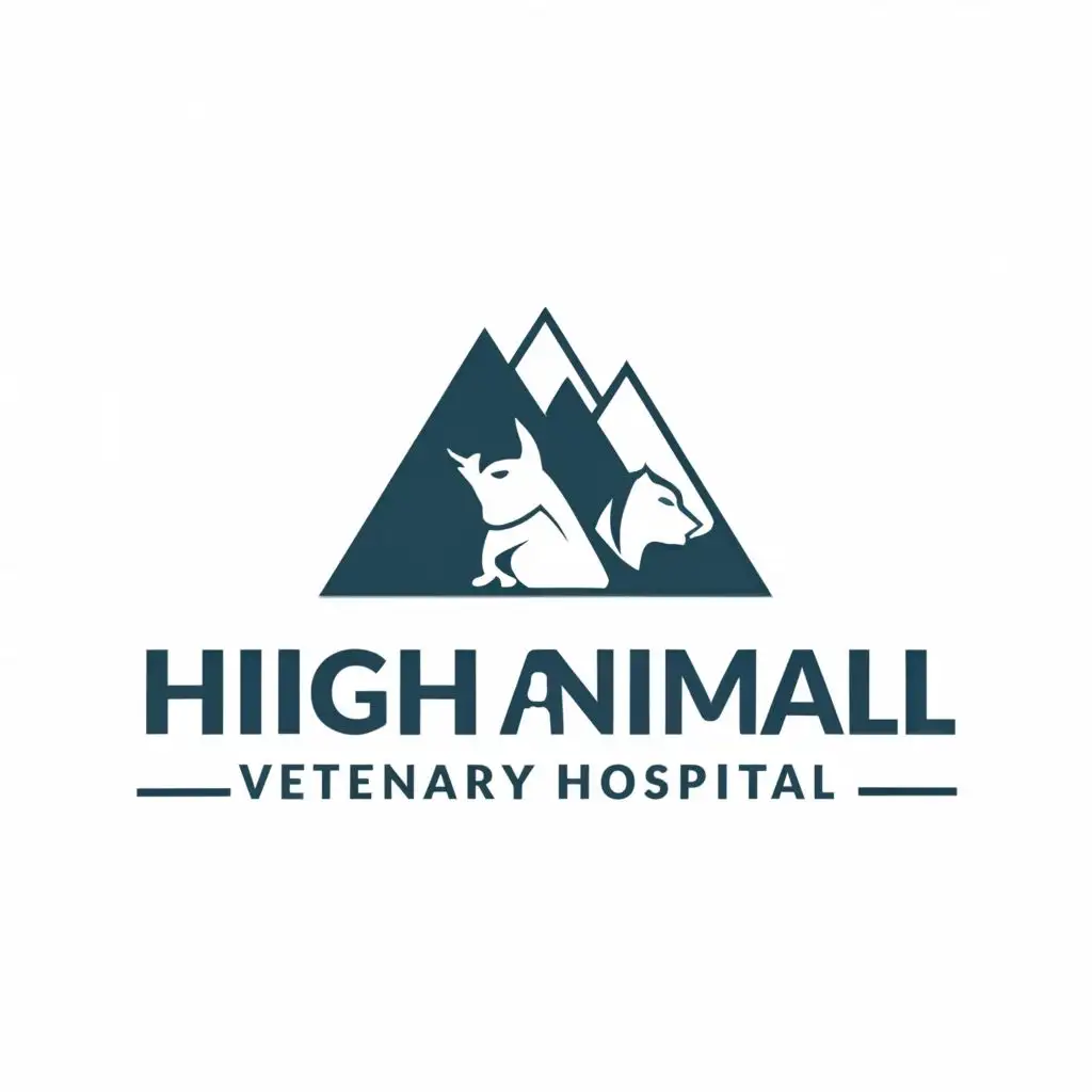 LOGO-Design-for-High-Animal-Veterinary-Hospital-Majestic-Mountain-Peaks-on-a-Clear-Background-with-Bold-Text