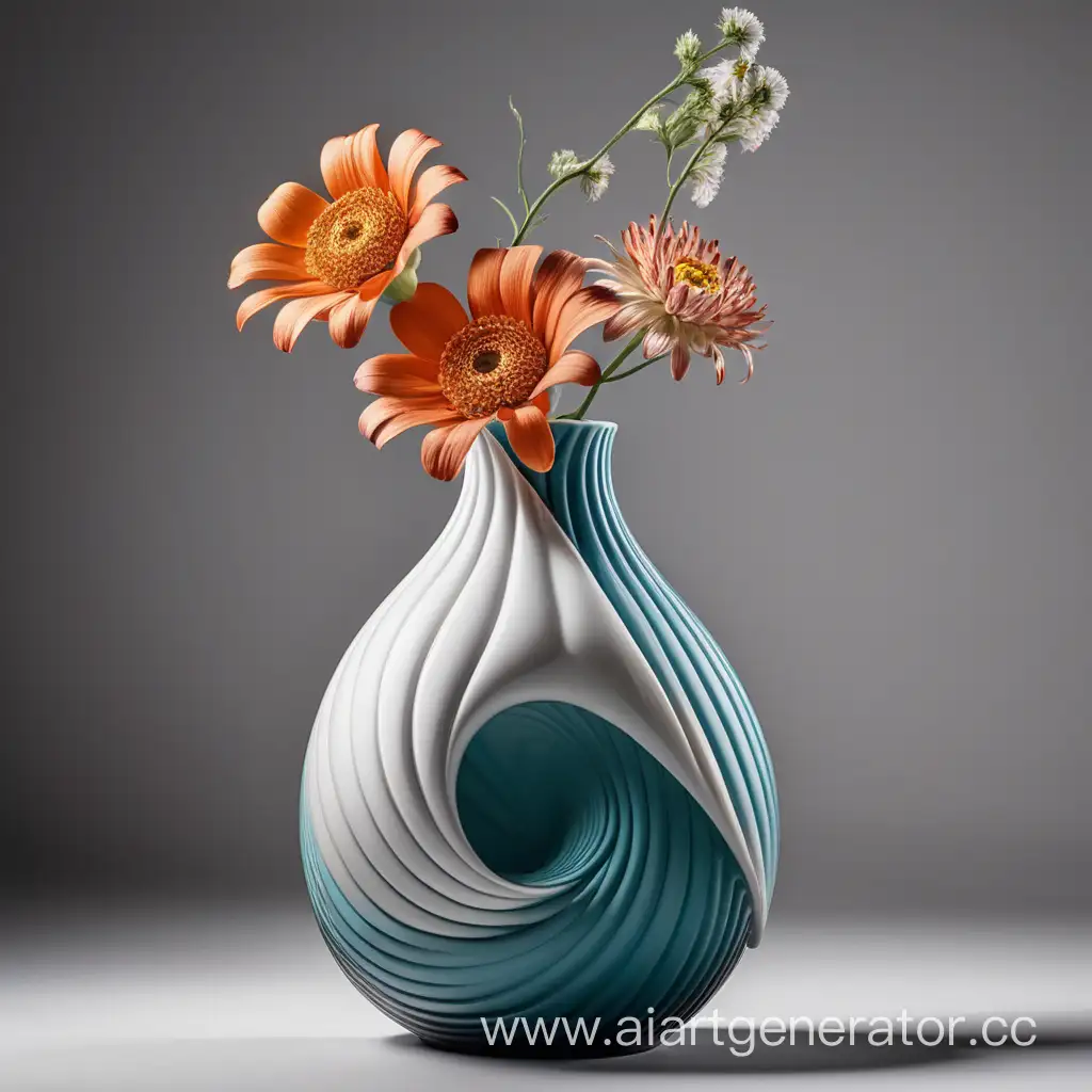 Ваза с необыкновенным дизайном, которого еще не существует в мире. Добавь в дизайн вазы цветы, изогнутые линия и что-то еще креативное
