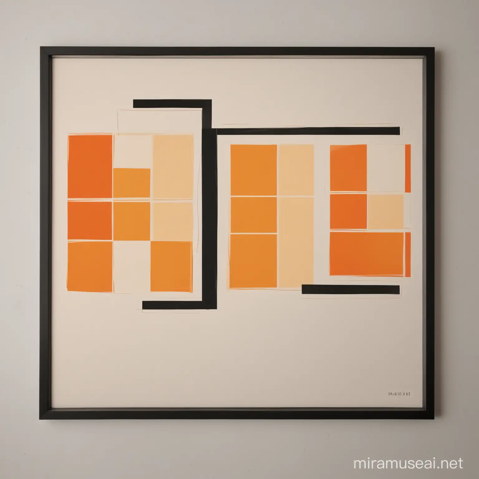 Bauhaus Inspired Poster with TwoTone Orange Squares