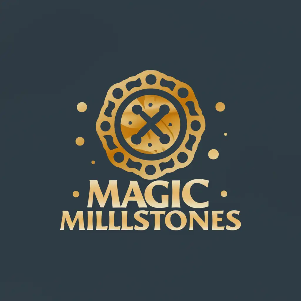 LOGO-Design-For-Magic-Millstones-Vintage-Millstone-Symbol-on-Clean-Background