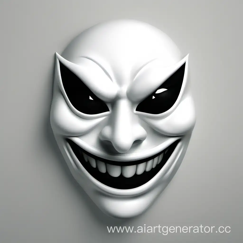 Mysterious-Grinning-Mask-with-White-Eyes