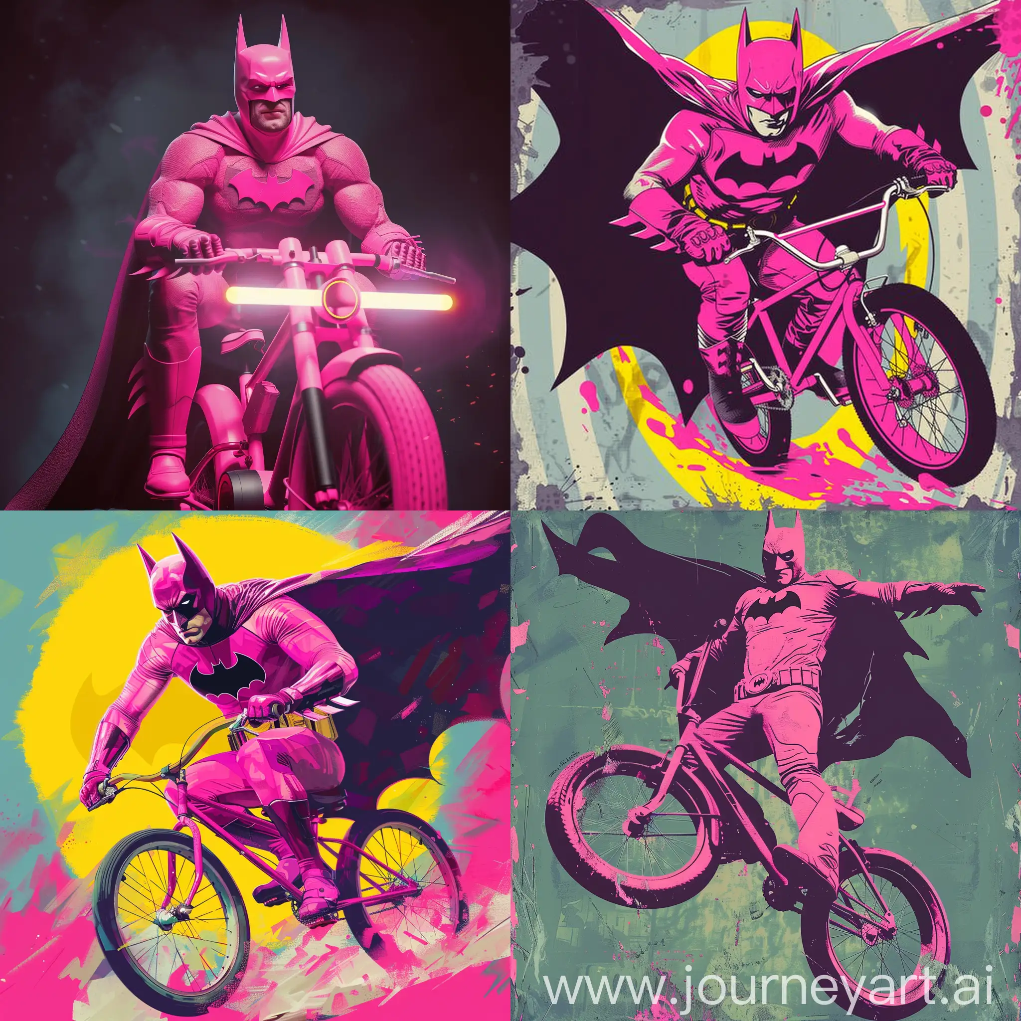 pink batman on bike