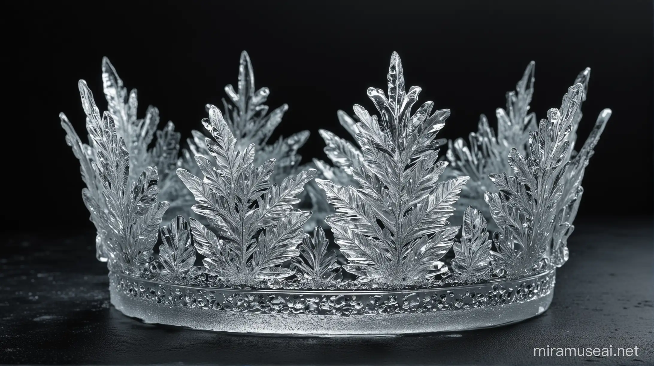 Ice crown on a black background