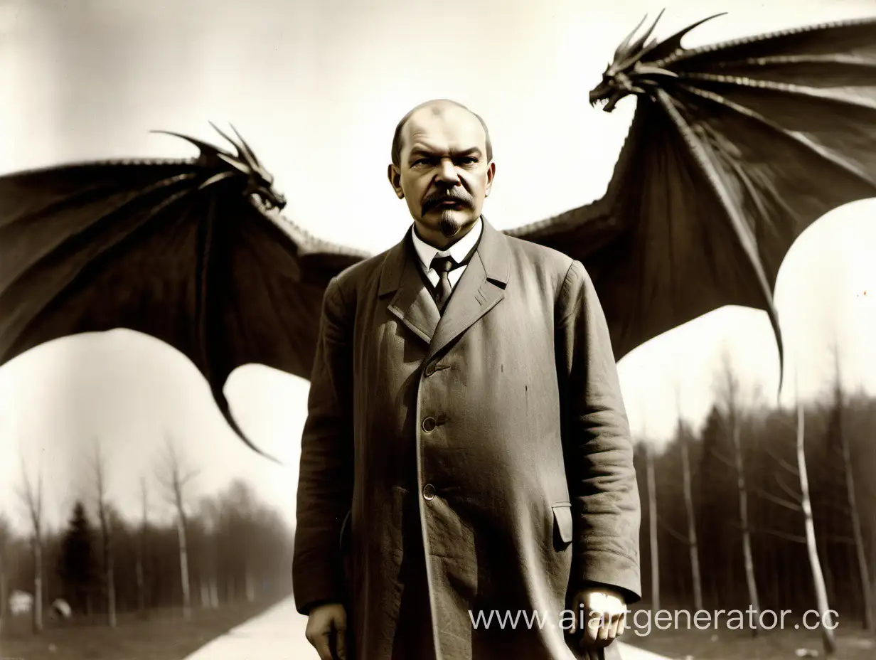 Vladimir-Ilyich-Lenin-Soaring-with-Dragon-Wings