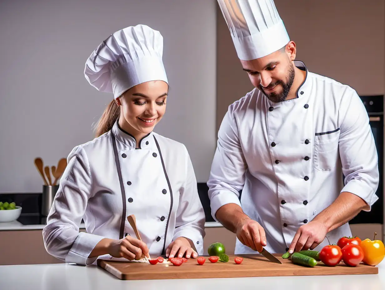 мужчина и женщина на кулинарном мастер-классе